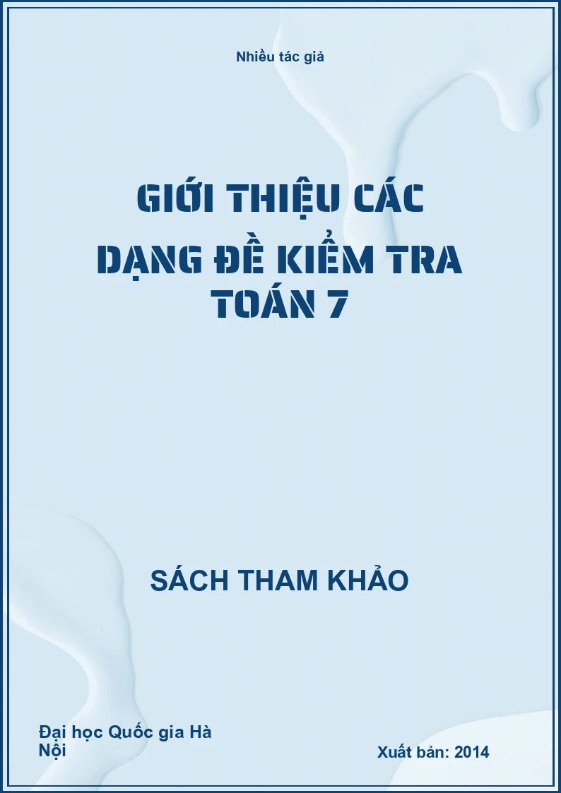 Giới thiệu các dạng đề kiểm tra toán 7