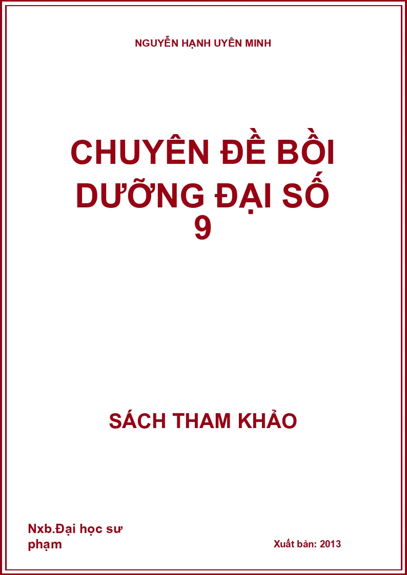 Chuyên đề bồi dưỡng đại số 9