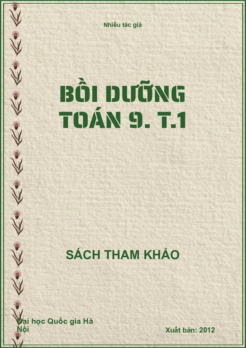 Bồi dưỡng Toán 9. T.1