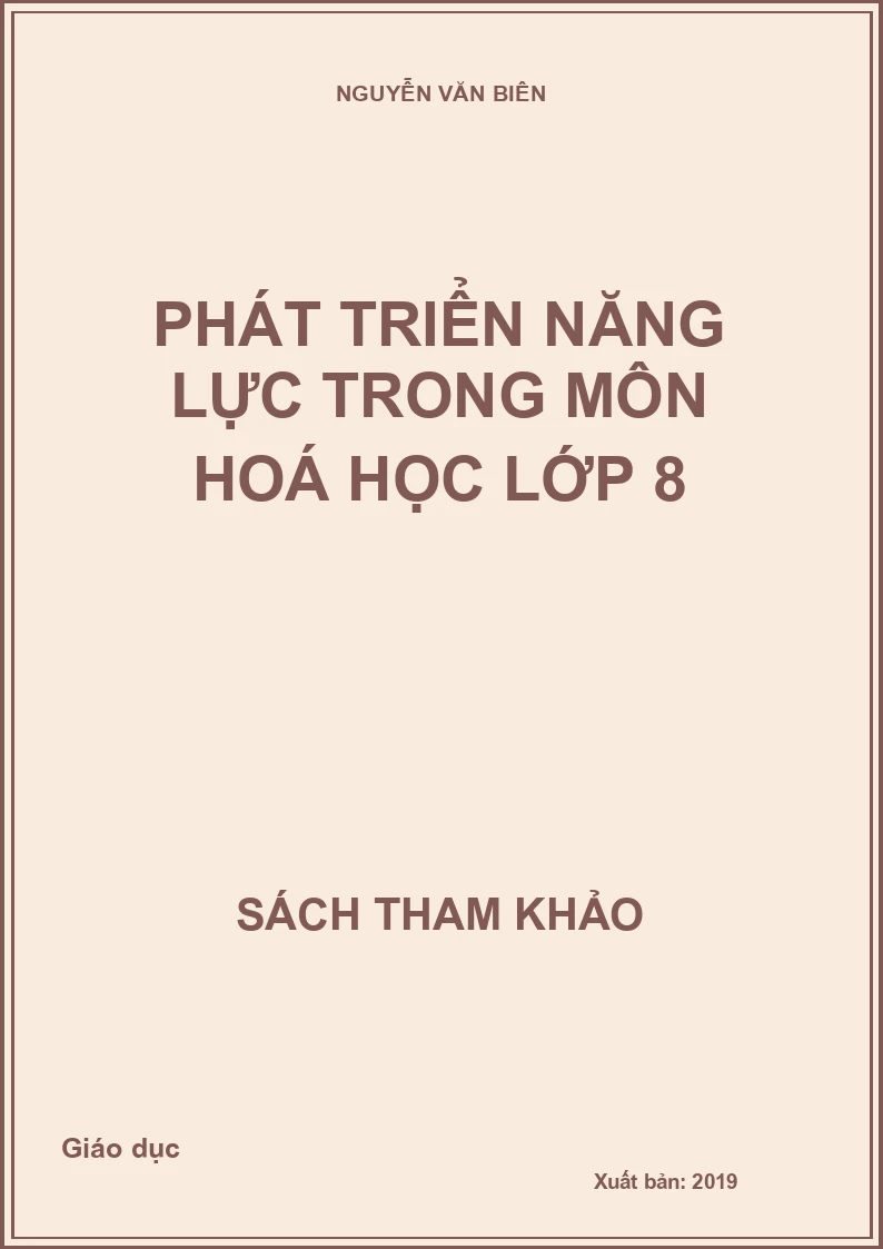 Phát triển năng lực trong môn hoá học lớp 8
