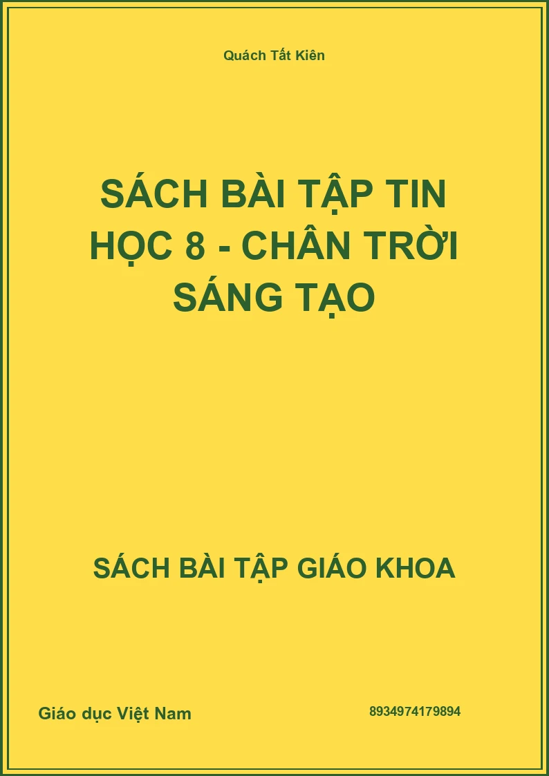Sách bài tập Tin học 8 - Chân trời sáng tạo