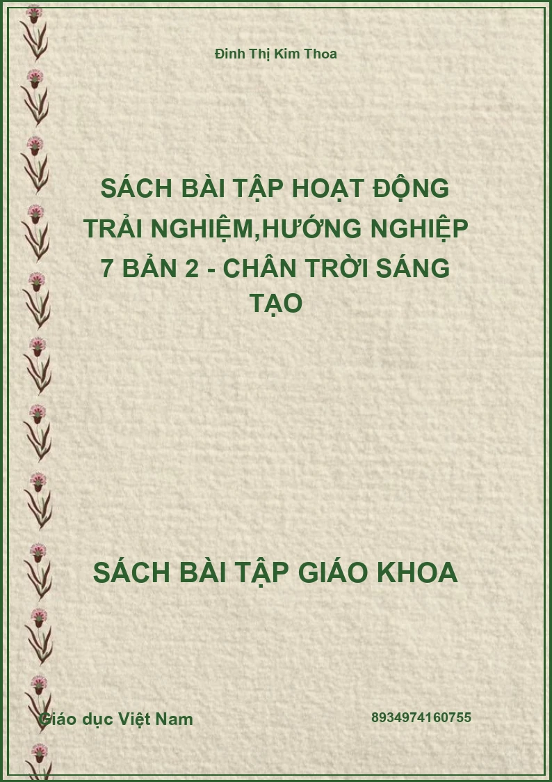 Sách bài tập Hoạt động trải nghiệm,hướng nghiệp 7 Bản 2 - Chân trời sáng tạo