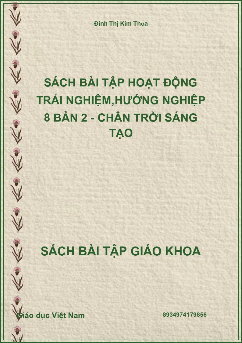 Sách bài tập Hoạt động trải nghiệm,hướng nghiệp 8 Bản 2 - Chân trời sáng tạo