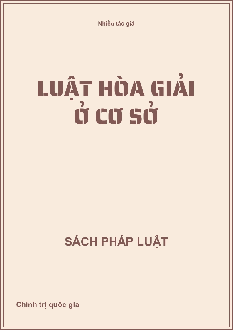 Luật hòa giải ở cơ sở