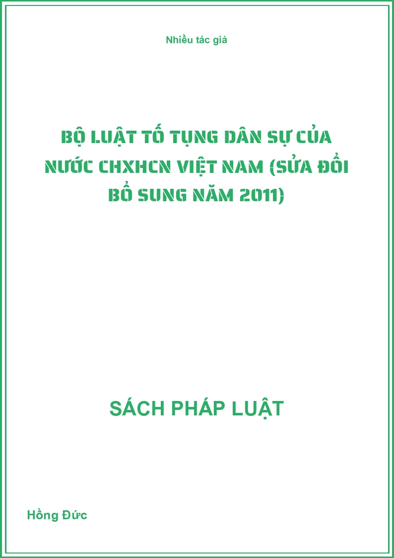 Bộ luật tố tụng dân sự của nước CHXHCN Việt Nam (sửa đổi bổ sung năm 2011)