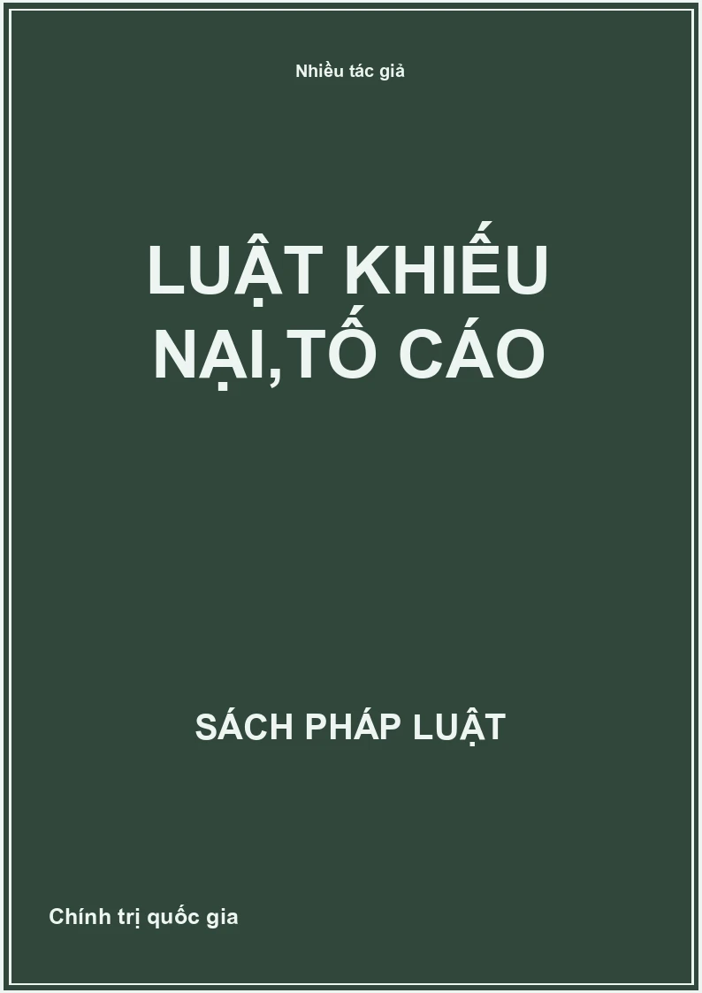 Luật khiếu nại,tố cáo
