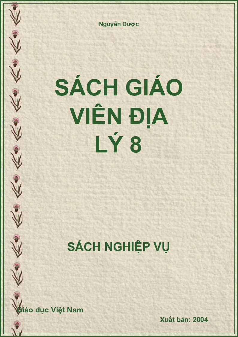 Sách Giáo Viên Địa lý 8