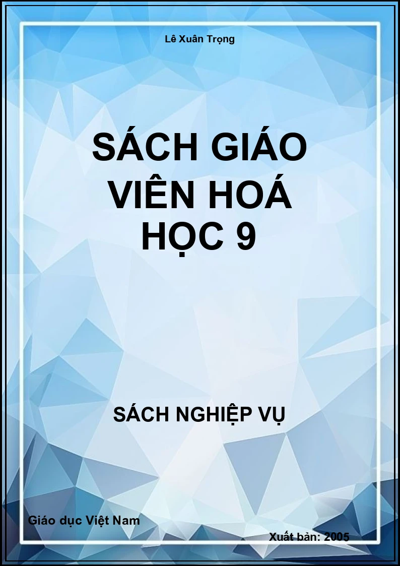 Sách Giáo Viên Hoá học 9