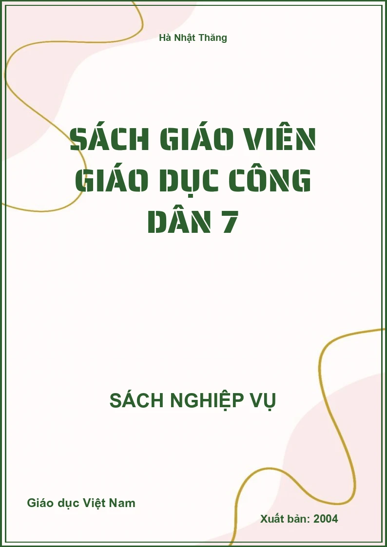 Sách Giáo Viên Giáo dục công dân 7