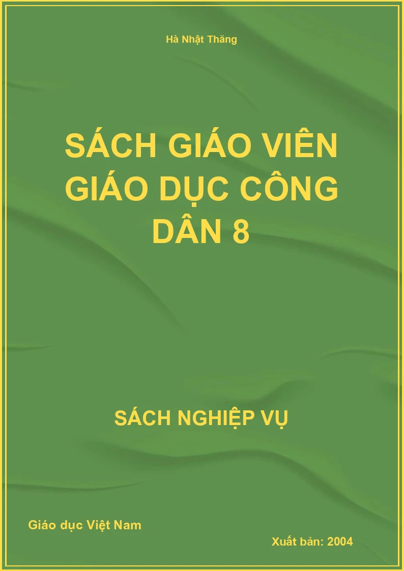 Sách Giáo Viên Giáo dục công dân 8