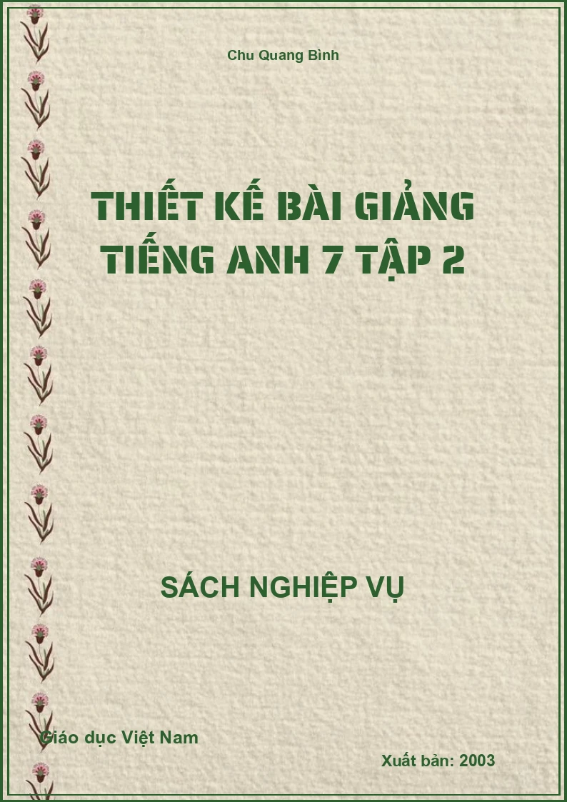 Thiết kế bài giảng Tiếng Anh 7 – Tập 2