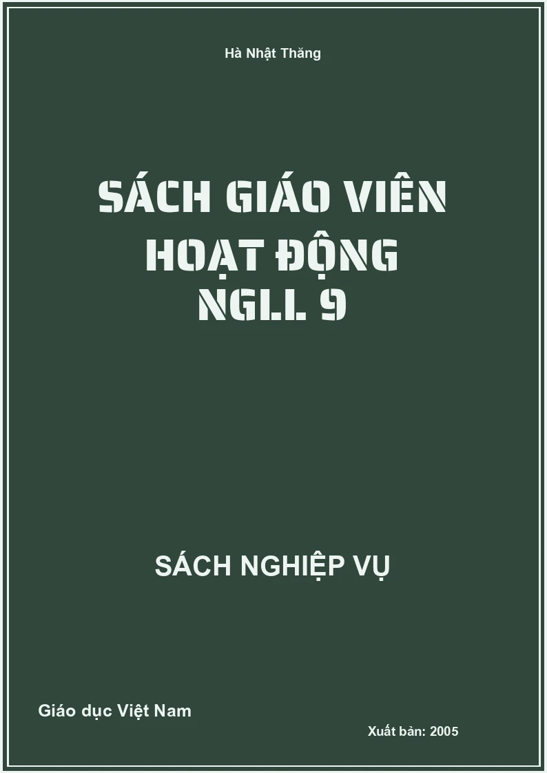 Sách Giáo Viên Hoạt động NGLL 9