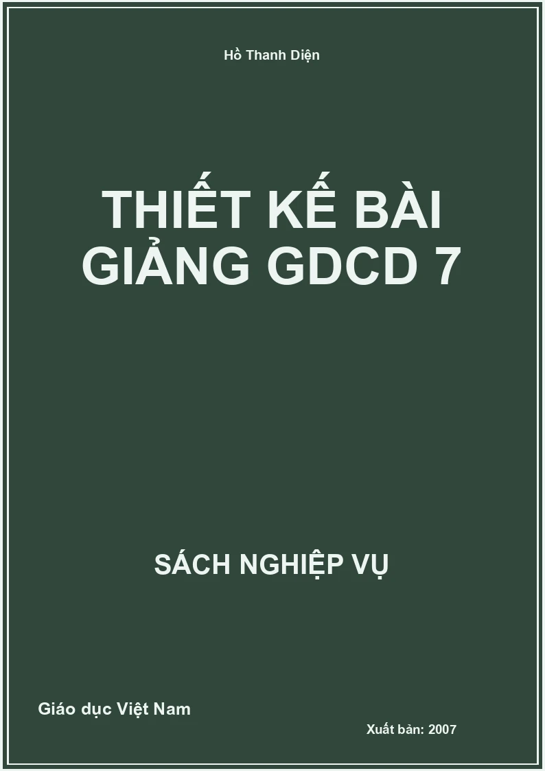 Thiết kế bài giảng Giáo dục công dân 7