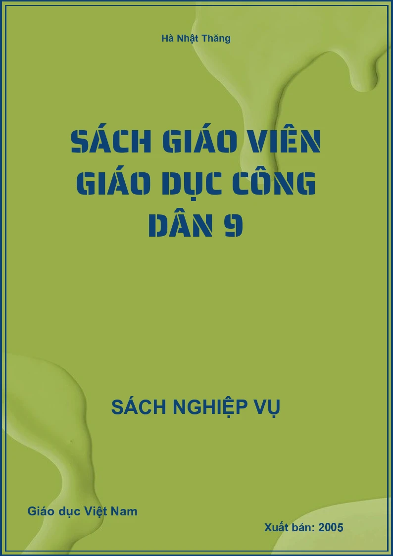 Sách Giáo Viên Giáo dục công dân 9