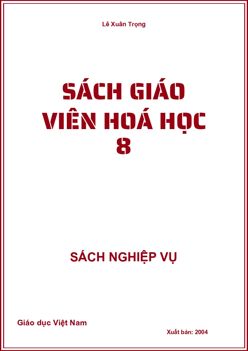 Sách Giáo Viên Hoá học 8