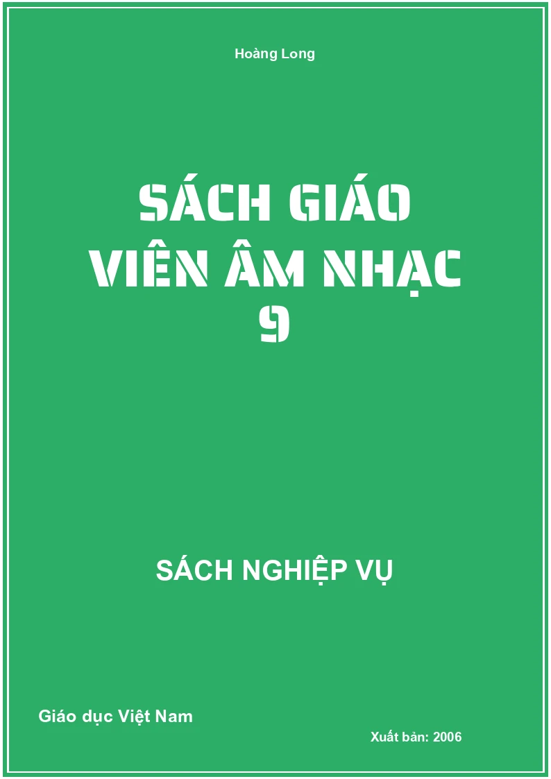 Sách Giáo Viên Âm nhạc 9