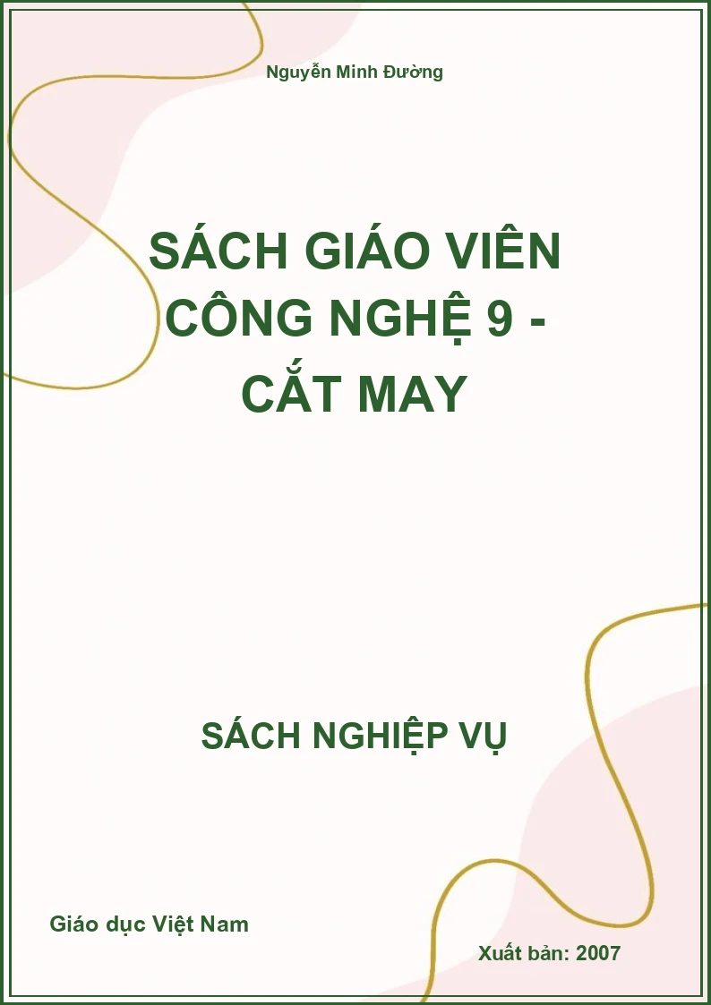 Sách Giáo Viên Công nghệ 9 - Cắt may