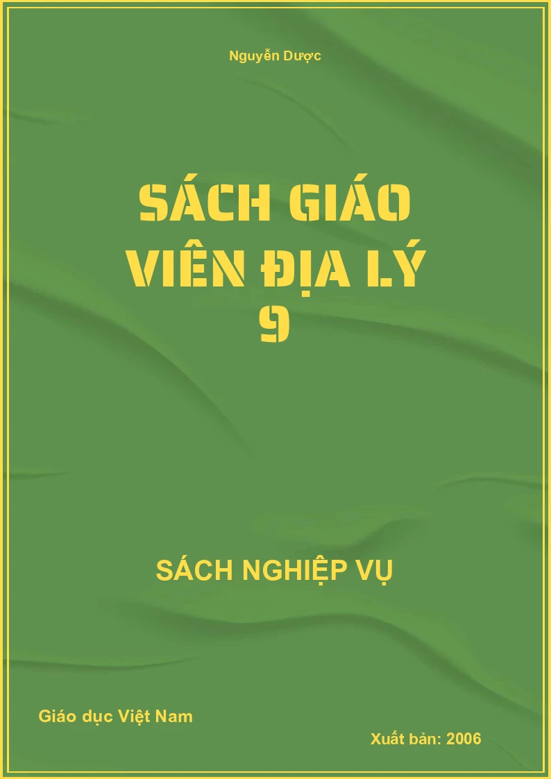 Sách Giáo Viên Địa lý 9