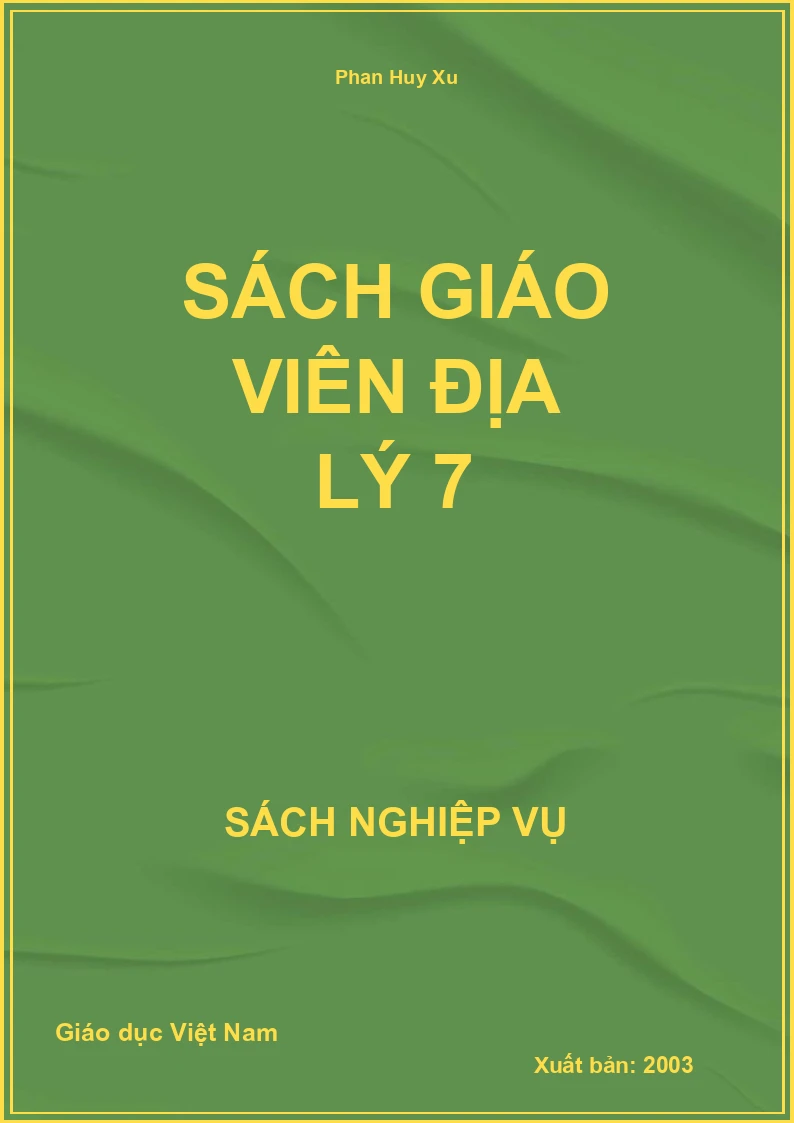 Sách Giáo Viên Địa lý 7