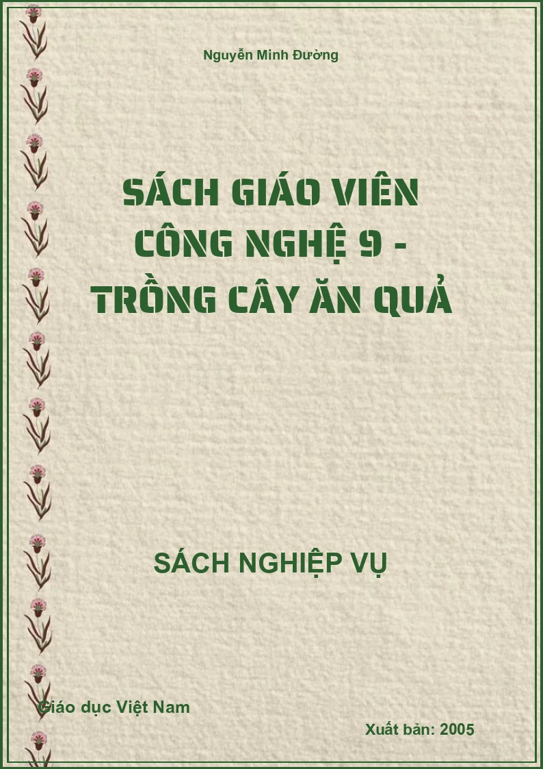 Sách Giáo Viên Công nghệ 9 - Trồng cây ăn quả