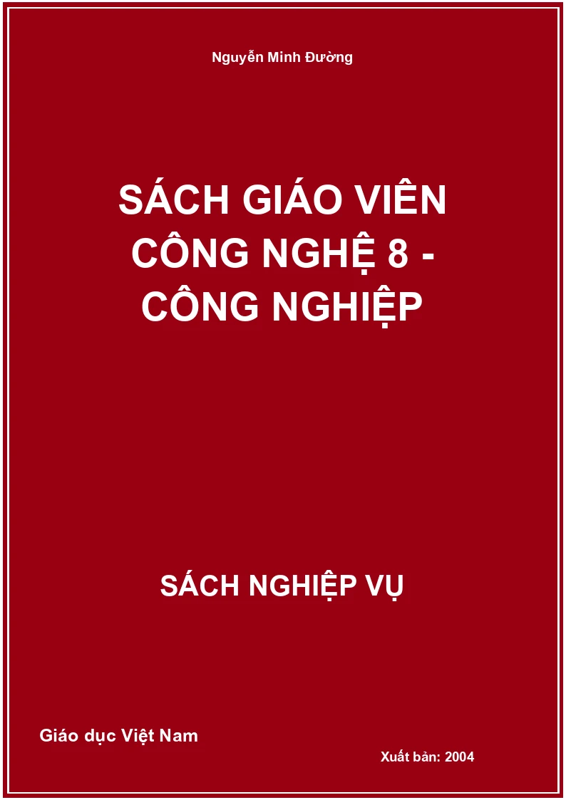Sách Giáo Viên Công nghệ 8 - Công nghiệp