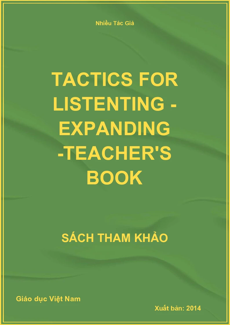 Tactics for listenting - Expanding -Teacher's book