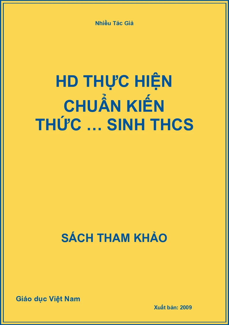 HD thực hiện chuẩn kiến thức … Sinh THCS