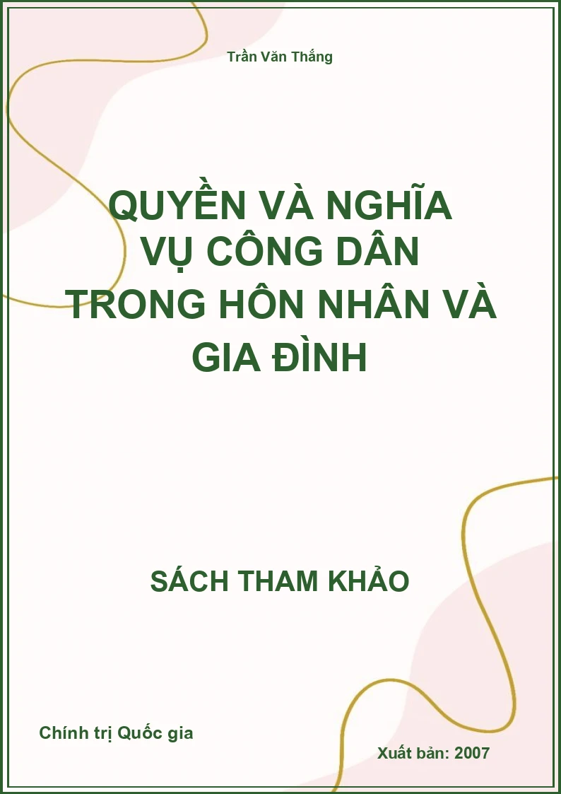 Quyền và nghĩa vụ công dân trong hôn nhân và gia đình