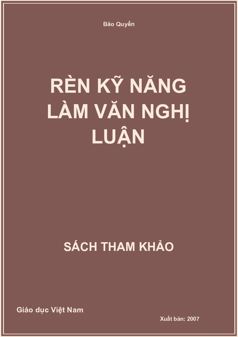 Rèn kỹ năng làm văn nghị luận