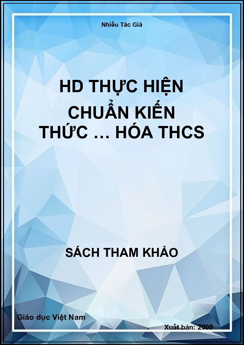 HD thực hiện chuẩn kiến thức … Hóa THCS