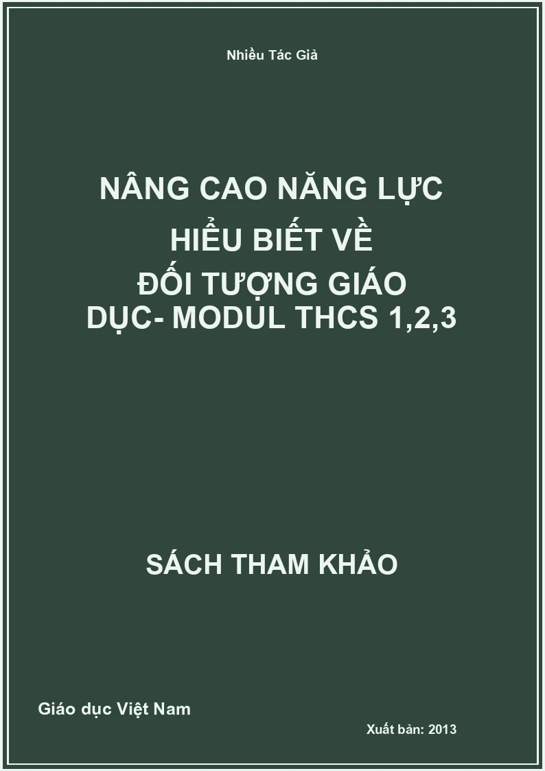 Nâng cao năng lực hiểu biết về đối tượng giáo dục- Modul THCS 1,2,3