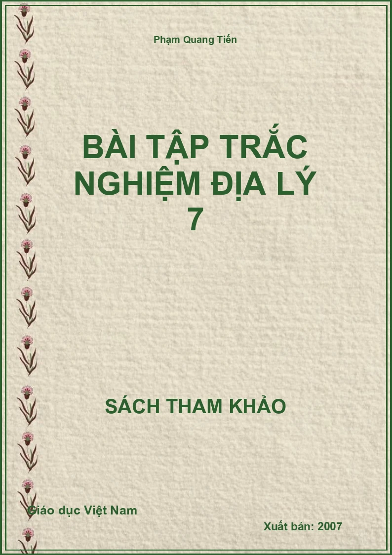 Bài tập trắc nghiệm địa lý 7