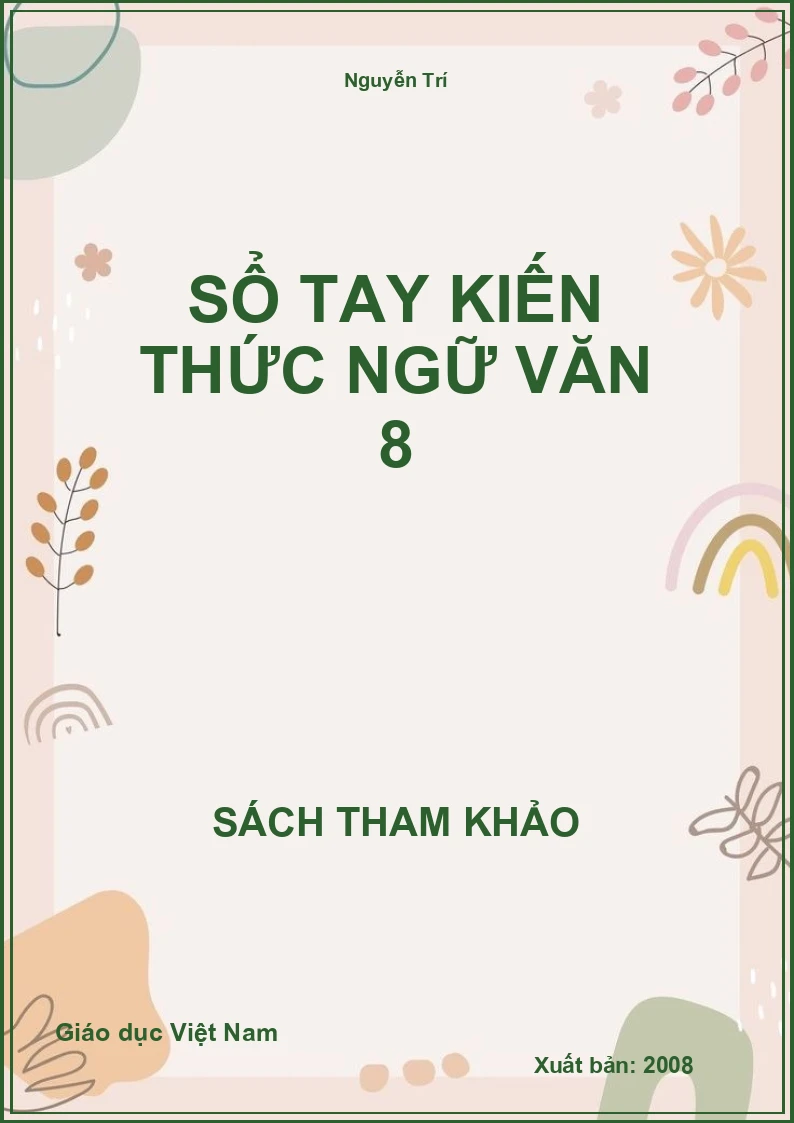 Sổ tay kiến thức ngữ văn 8