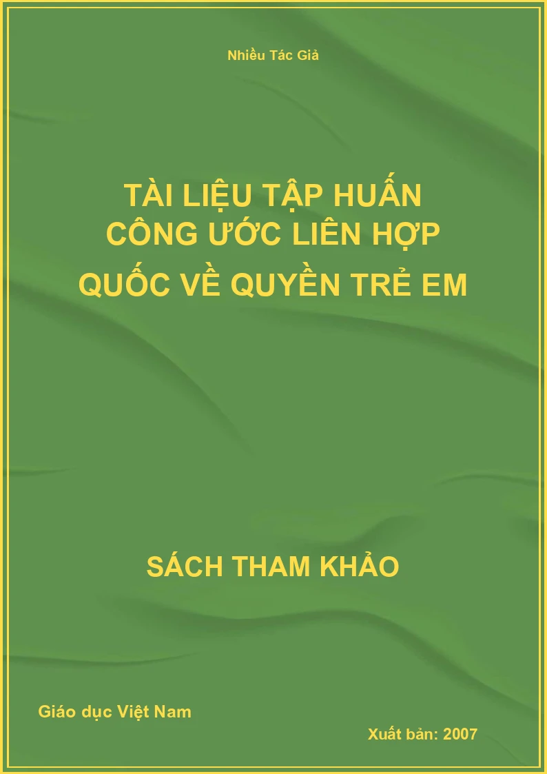 Tài liệu tập huấn công ước liên hợp quốc về quyền trẻ em