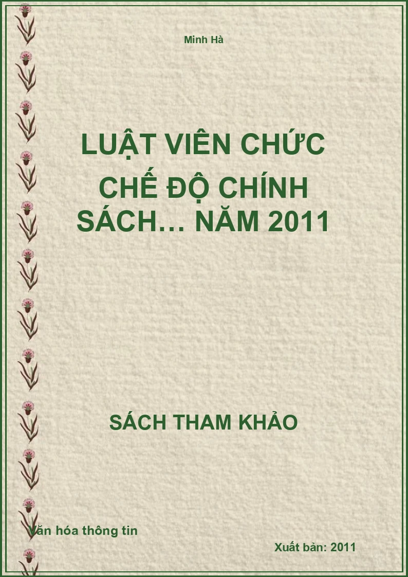 Luật viên chức chế độ chính sách… năm 2011