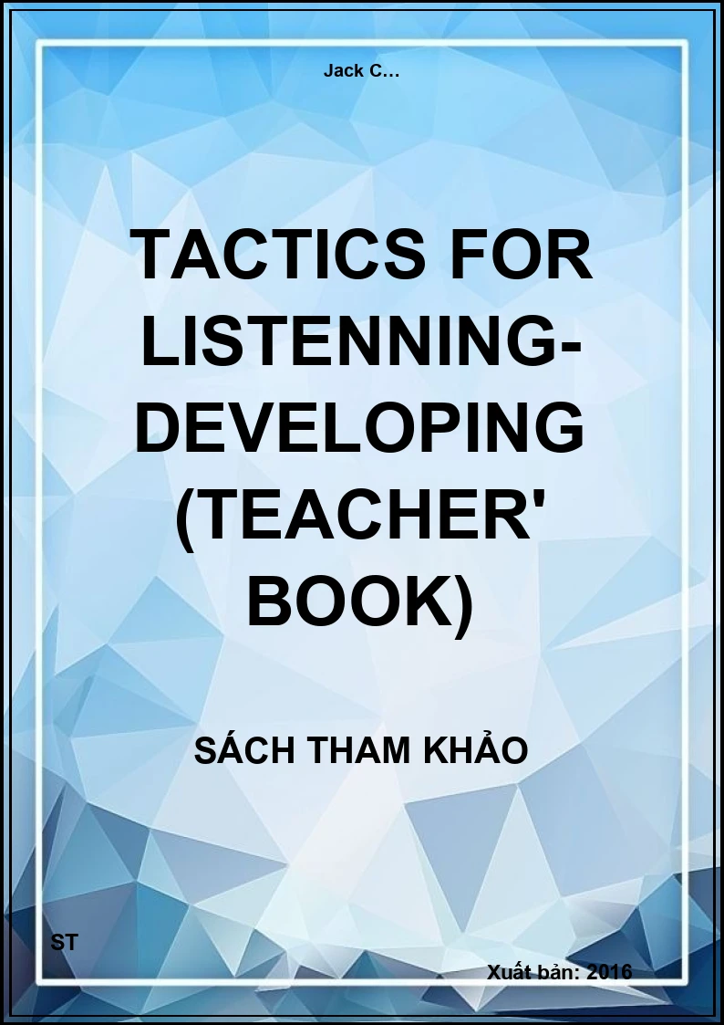 Tactics for listenning- Developing (Teacher' book)