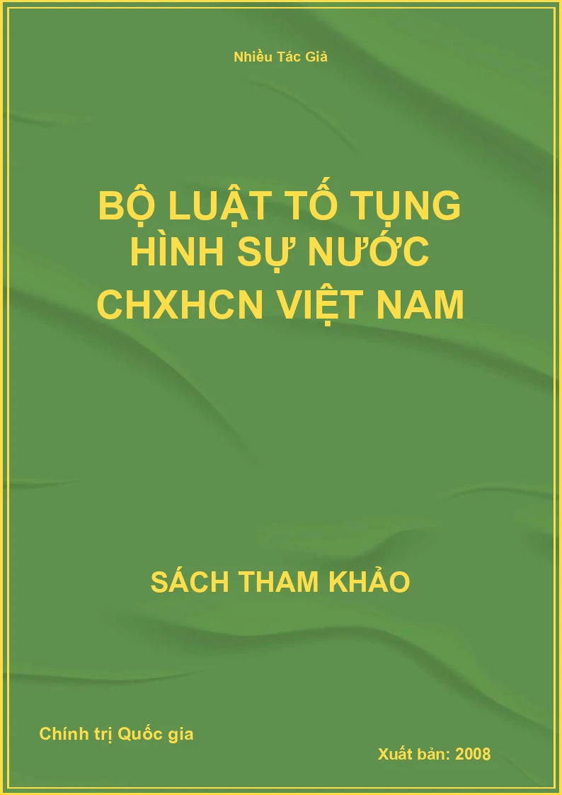 Bộ luật tố tụng hình sự nước CHXHCN Việt Nam