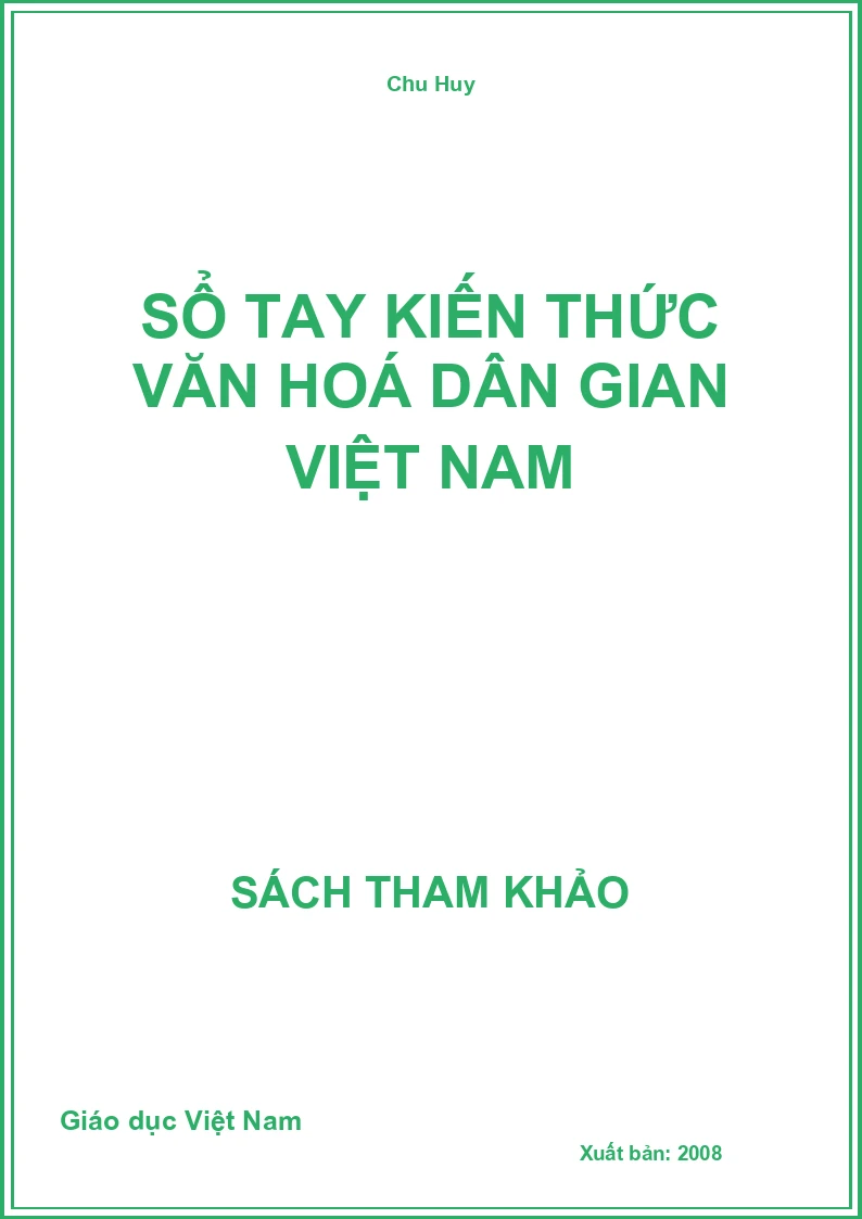 Sổ tay kiến thức văn hoá dân gian Việt Nam