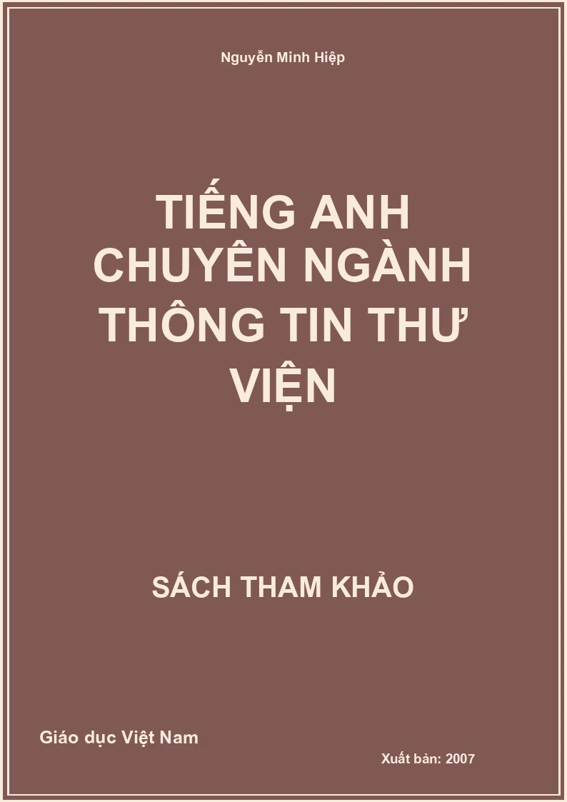 Tiếng anh chuyên ngành thông tin thư viện