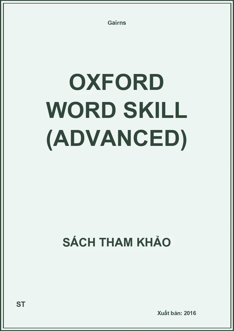 Oxford Word skill (Advanced)