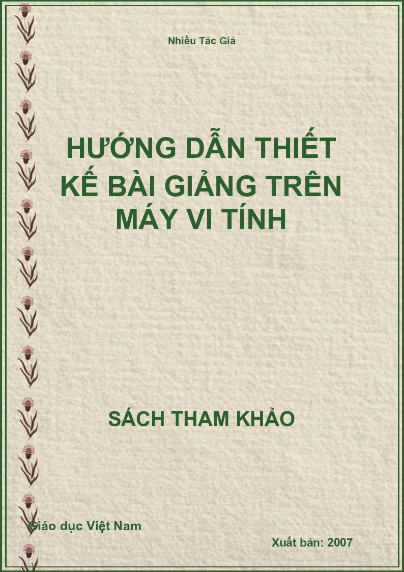 Hướng dẫn thiết kế bài giảng trên máy vi tính