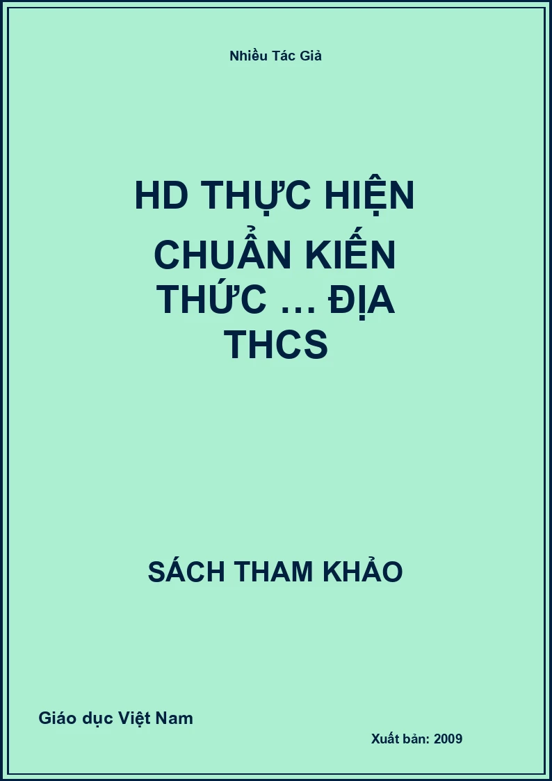 HD thực hiện chuẩn kiến thức … Địa THCS