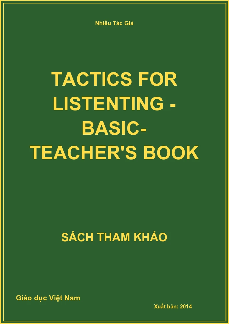 Tactics for listenting - Basic- Teacher's book