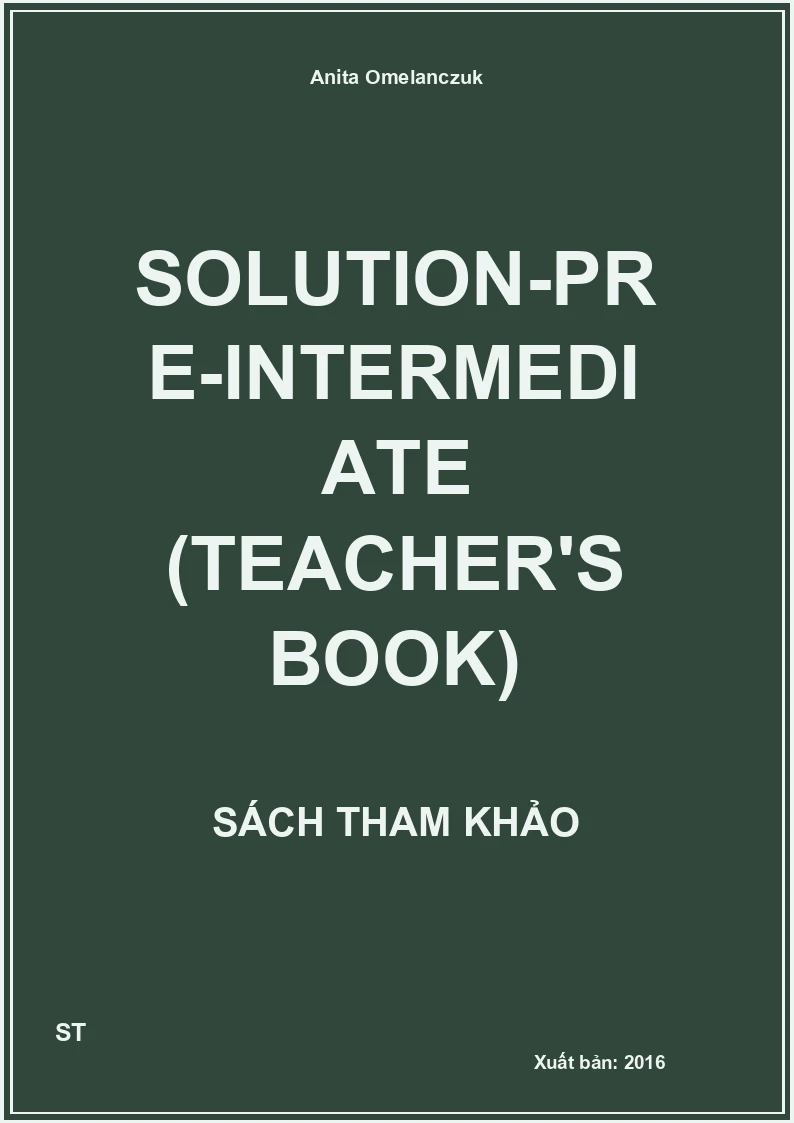 Solution-Pre-intermediate (Teacher's book)