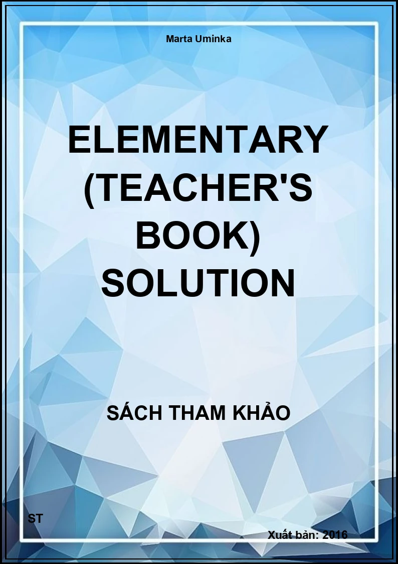 Elementary (Teacher's book) Solution