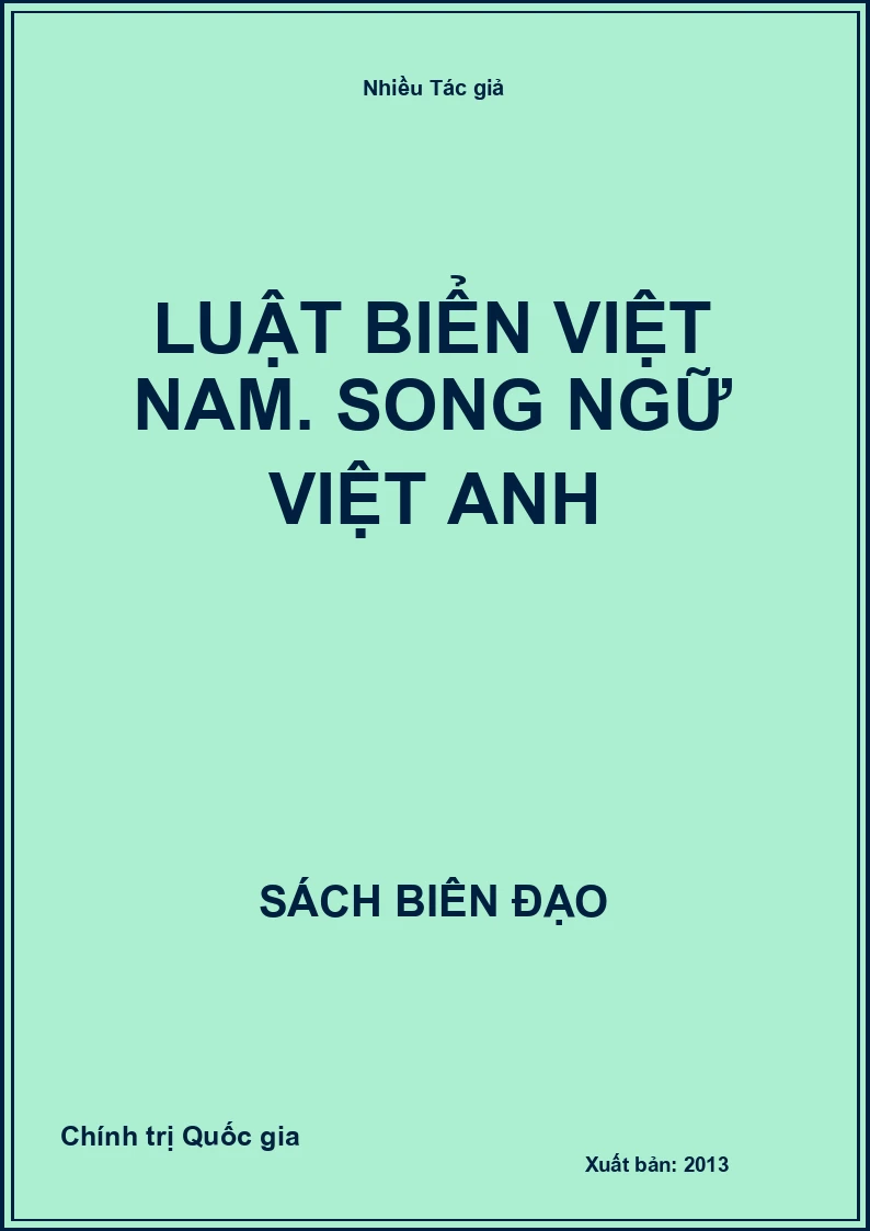 Luật biển Việt Nam. Song ngữ Việt Anh