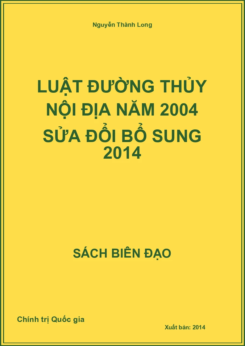 Luật đường thủy nội địa năm 2004 sửa đổi bổ sung 2014