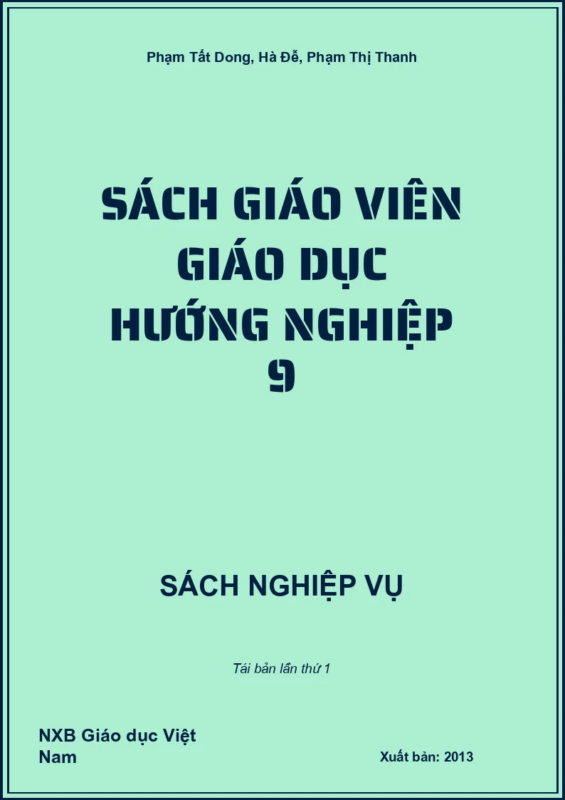Sách giáo viên Giáo dục hướng nghiệp 9