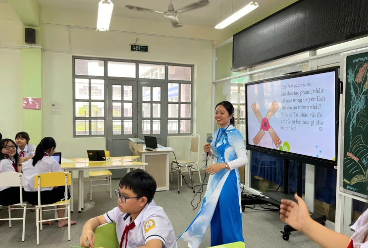 Ứng dụng Giải pháp TVS DLib K12 trong Tiết đọc thư viện tại trường THCS Phan Văn Trị