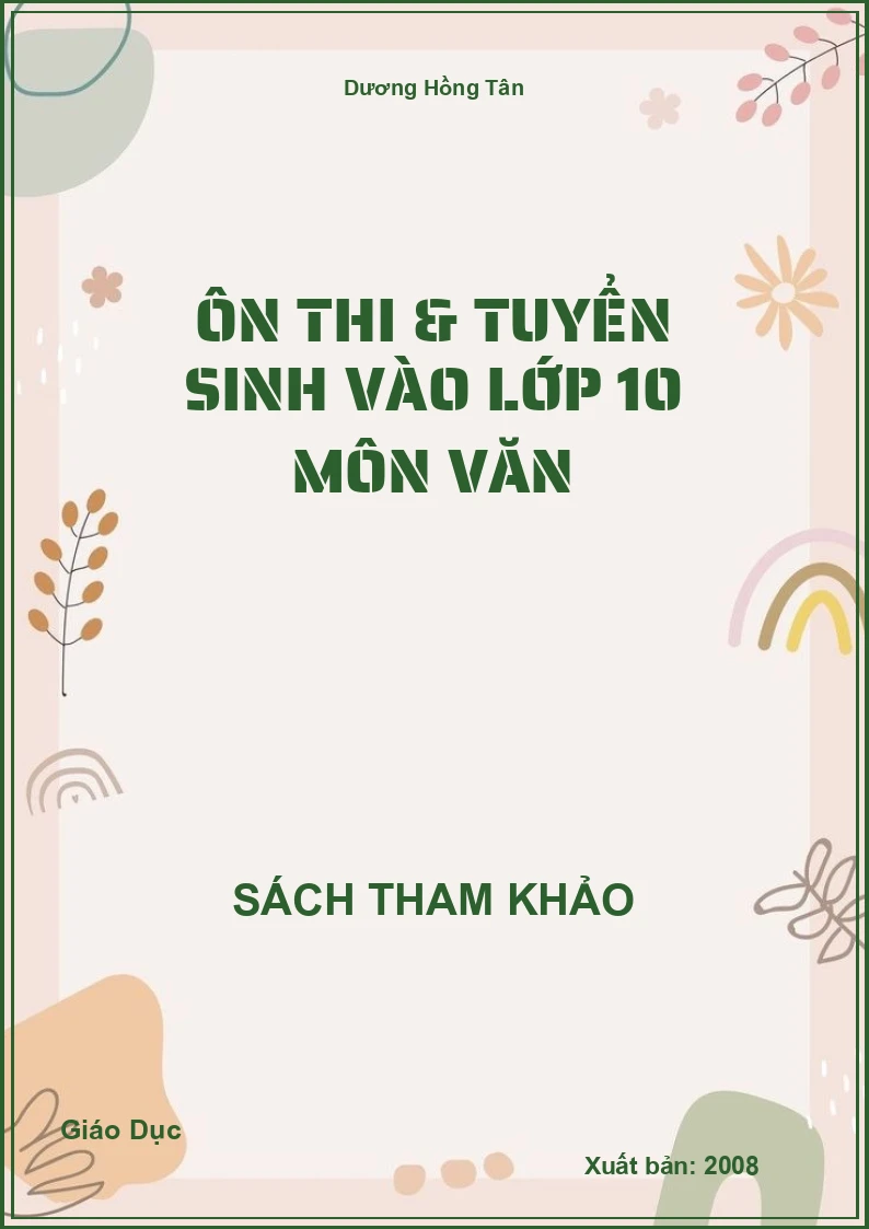 Ôn Thi & Tuyển Sinh Vào Lớp 10 Môn Văn